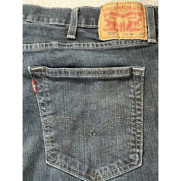 Levi Strauss 559 Jeans Men W40 L30 Blue Faded Denim Cowboy Western Relaxed - Picture 14 of 16
